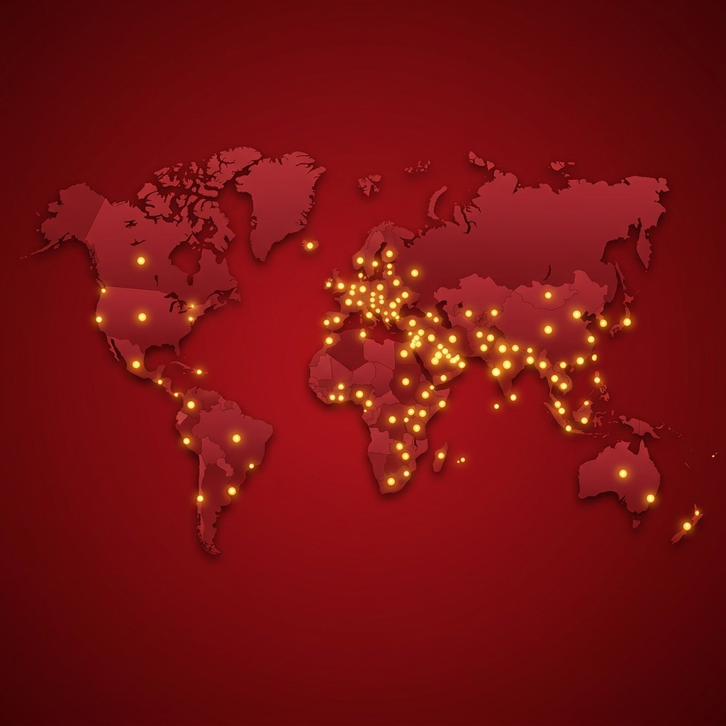 Chicking global presence map
